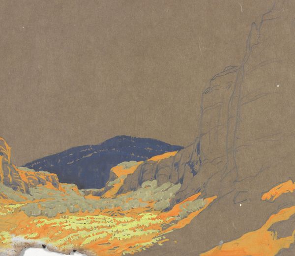 色木版画 ギュスターヴ・バウマン パインズ グランドキャニオン 1921 色木版画 ギュスターヴ・バウマン パインズ グランドキャニオン 1921