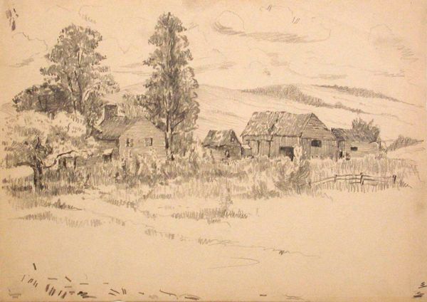 landscape with farm buildings