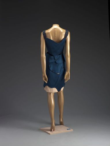 vivienne westwood blue dress 1960s Grey Day Dress with Peter Pan Collar