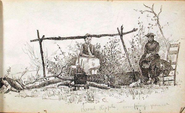 Courting Ground, Broad Ripple (recto), Figure in Interior (verso)