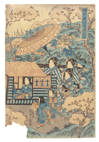 Toto: Flower-viewing at Gotenyama, 3 (part of triptych)