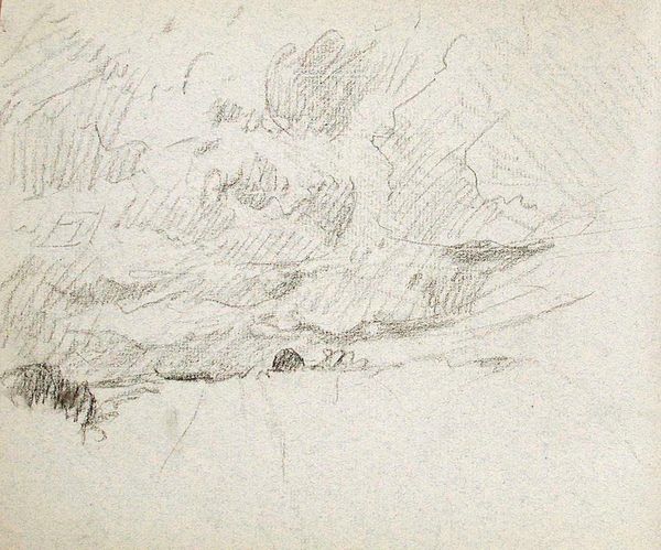 Landscape with Rocky Stream (recto), Cloud Study (verso)