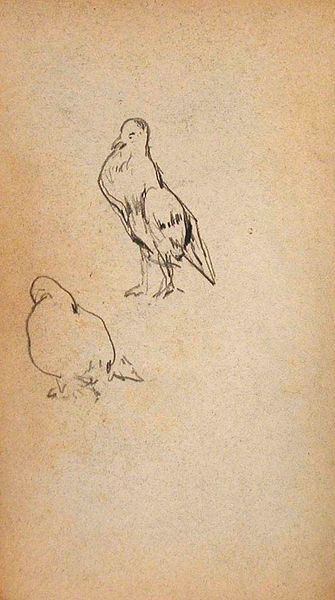 Figures (recto), Pigeons (verso)