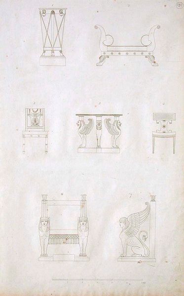 Stand, stool, chairs and tables