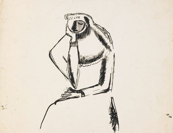 Study for "Girl at the Piano Recording Sound" (recto), Study of "Ship's Stern" (verso)