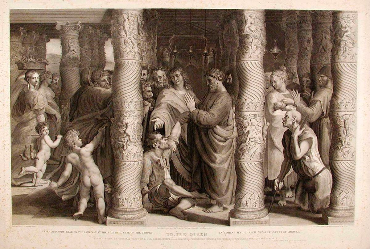 Peter and John Healing the Lame man at the Beautiful Gate of the Temple
