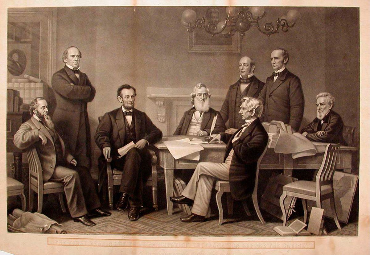 The First Reading of the Emancipation Proclamation Before the Cabinet