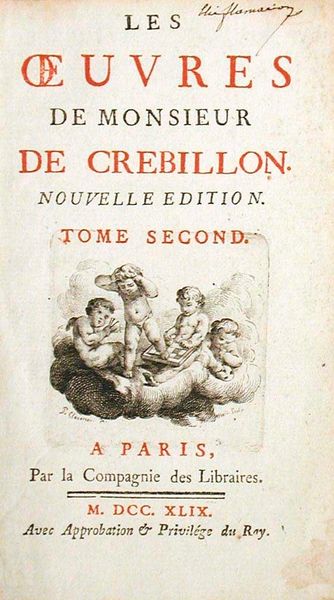 Title Page to Les Oeuvres de Monsierur de Crebillon